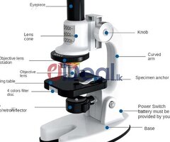 LED Lab Microscope Kit For Children Biology Microscope For Schoolboy Home School Science Educational - Image 4/4