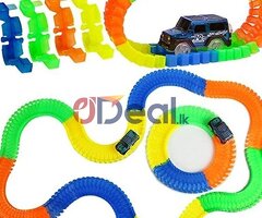 Magic Race Track Toys for Kids Bend Flex and Glow with LED Lights Racing Car (Multicolour)